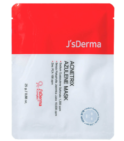 J’sDerma Acnetrix Azulene Mask Заспокійлива тканинна маска для обличчя з азуленом, 25 г