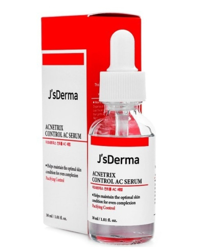J’sDerma acnetrix control AC serum — заспокійливий серум з ніацинамідом і цинком, 30 мл