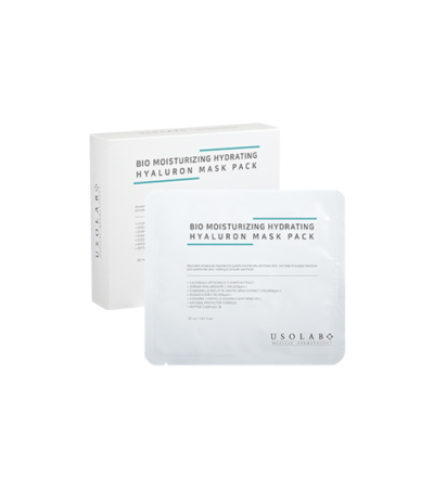 Usolab Bio Moisturizing Hydrating Hyaluron Mask зволожуюча тканинна маска із заспокійливою та антивіковою дією, 1 шт