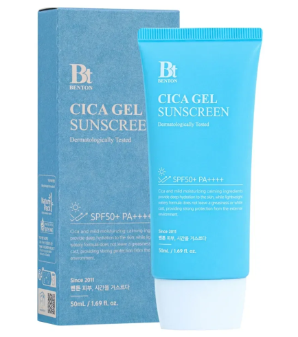 Benton CICA Gel Sunscreen Serum SPF50+/PA++++ зволожувальна сонцезахисна крем-сироватка з центелою, 50 мл