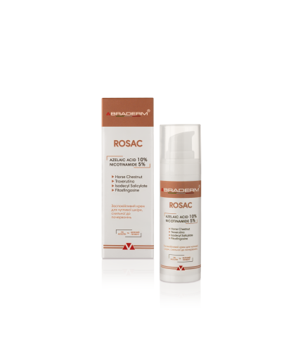 Braderm Rosac Cream Крем з азелаїновою кислотою для шкіри схильної до почервонінь та розацеа, 30 мл