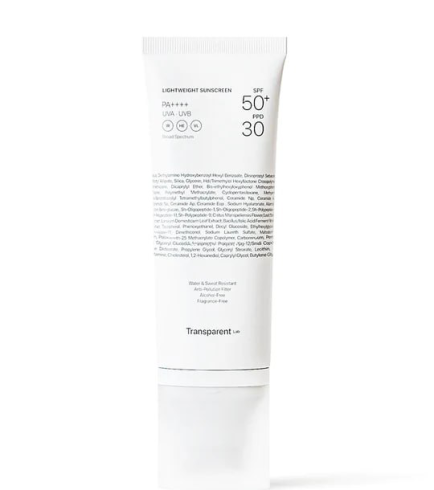 Transparent Lab Lightweight Sunscreen SPF50+ легкий сонцезахисний крем для обличчя, 100 мл