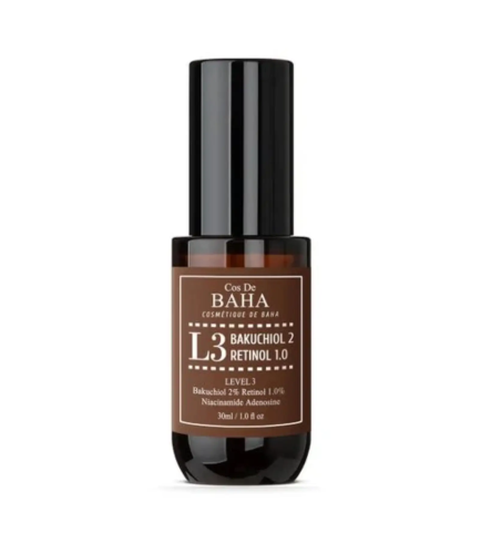 Cos De Baha Retinol 1% + Bakuchiol 2% Serum (L3) сироватка з ретинолом для інтенсивного оновлення шкіри, 30 мл