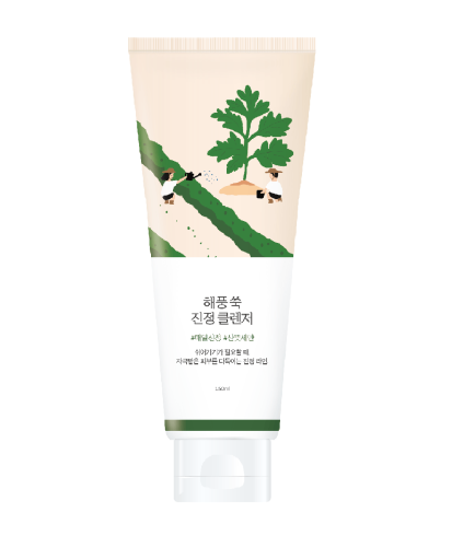 ROUND LAB Mugwort Calming Cleanser Заспокійлива очищуюча пінка для обличчя з полином, 150 мл