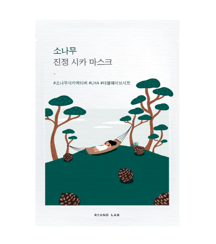 ROUND LAB Pine Calming Cica Mask Sheet Заспокійлива тканинна маска для обличчя з центелою та сосною, 27 мл