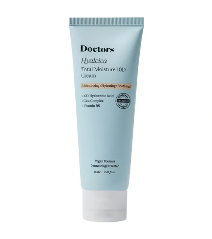Doctors Hyalcica Total Moisture 10D Cream Зволожуючий крем для обличчя з гіалуроновою кислотою та центелою, 80 мл