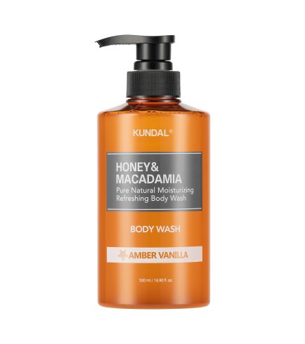Kundal Honey & Macadamia Body Wash Amber Vanilla Гель для душу з ароматом ванілі, 500 мл
